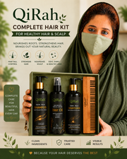 QiRah Hair Fall Control + Faster Growth Complete Kit (Oil + Shampoo + Conditioner + Comb) ⭐️Best Seller| 🚚 Free Delivery