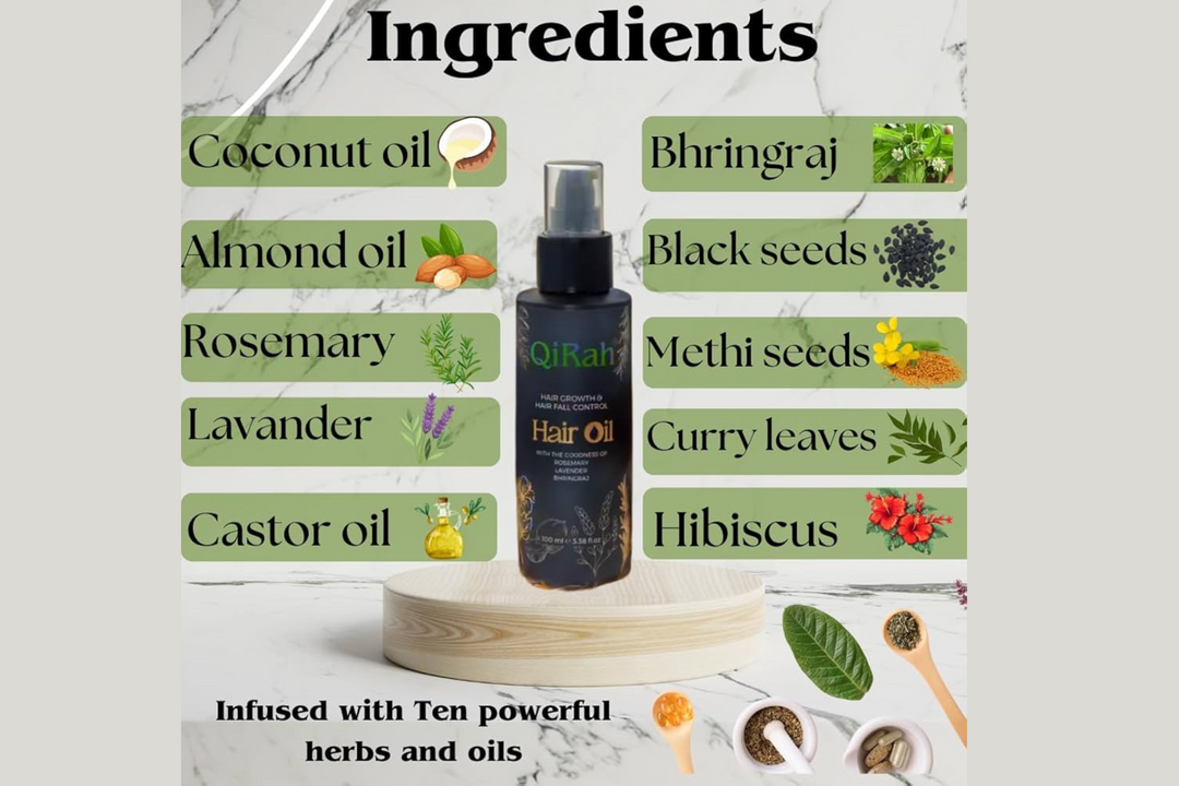 QiRah Hair Growth Oil (100ml) + Neem Wood Comb